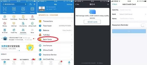 Cách nạp tiền vào Alipay bằng thẻ ngân hàng Trung Quốc